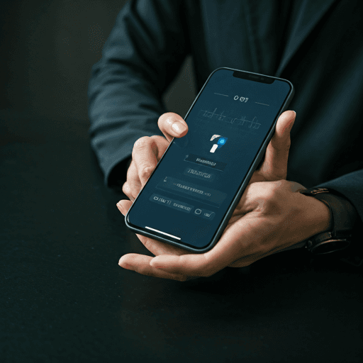 Person using phone app